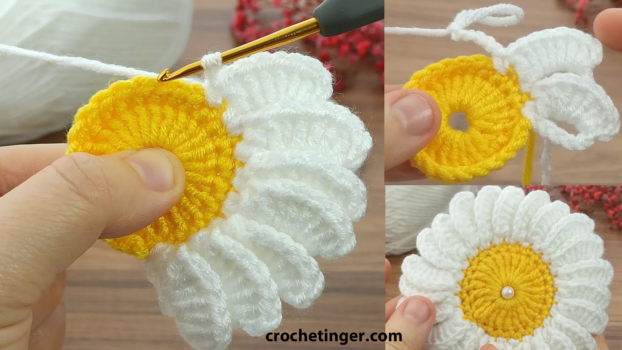 How to Crochet a Charming Daisy Motif: A Step-by-Step Pattern - Crochetinger