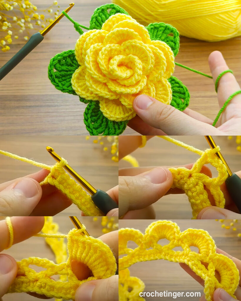 How To Crochet A Very Easy Rose Flower Motif Making for Beginners