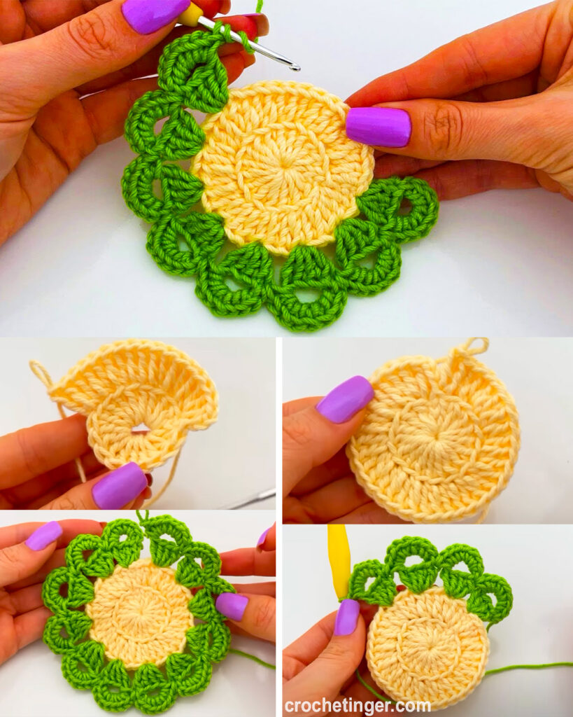 How To Crochet A Round Crochet Template with Two Lines in One