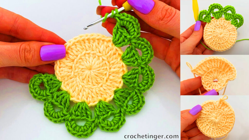 How To Crochet A Round Crochet Template with Two Lines in One