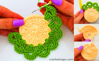 How To Crochet A Round Crochet Template with Two Lines in One