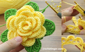 How To Crochet A Very Easy Rose Flower Motif Making for Beginners