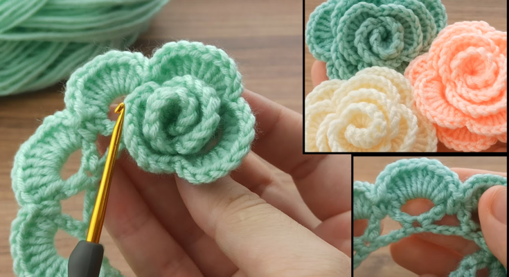 Super easy crochet rose motif making for beginners